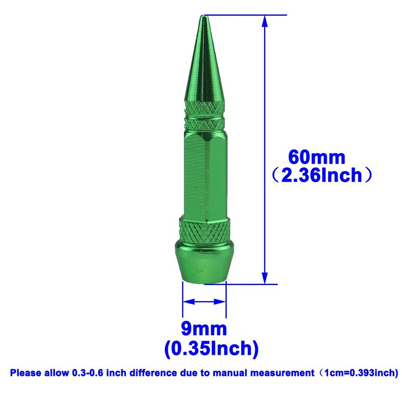 4vnt universalus aliuminio automobilių modeliavimo tuningas automobilių padangų vožtuvo koto dangtelis smaigalio formos metalinis dulkių dangtelis dviračio motociklui