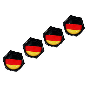 HAUSNN 4бр./Опаковка Автомобилни аксесоари за VW Audi Benz BMW Стикер с лого на флага на Германия Колело Капачки на клапани за гуми Калъфи за стебла Автомобилен стил