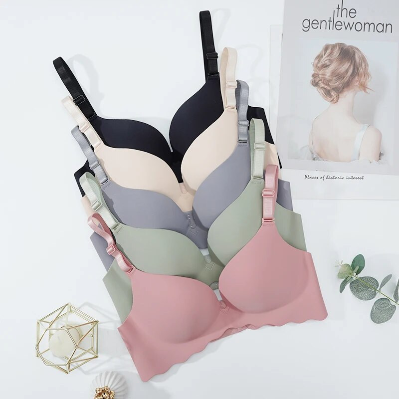 Slaugos liemenėlės Moterų kietas Push Up apatinis trikotažas Sexy Wire Free Bralette Moteriškas Intymus Patogus Liemenėlės Prancūziški madingi apatiniai viršutiniai drabužiai