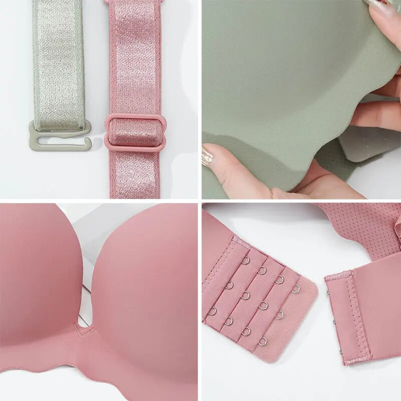 Slaugos liemenėlės Moterų kietas Push Up apatinis trikotažas Sexy Wire Free Bralette Moteriškas Intymus Patogus Liemenėlės Prancūziški madingi apatiniai viršutiniai drabužiai