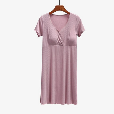 Fdfklak su krūtinės ląstele žindymo naktiniai marškinėliai nėščiai moteriai Vasaros trumpomis rankovėmis Nėščioms Nėštumo ir žindymo naktinukai