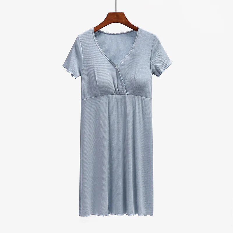 Fdfklak su krūtinės ląstele žindymo naktiniai marškinėliai nėščiai moteriai Vasaros trumpomis rankovėmis Nėščioms Nėštumo ir žindymo naktinukai