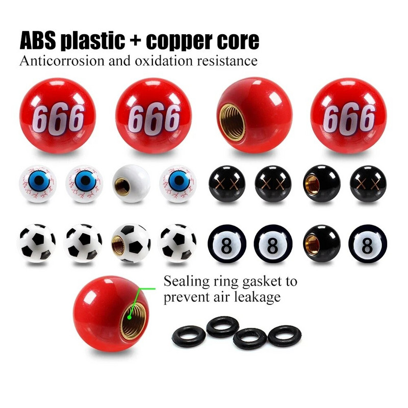 4 vnt. Naujas universalus automobilio padangos vožtuvo dangtelio rato apsauginis dangtelis, skirtas automobiliams sunkvežimiams visureigiams motociklams dviračiams automobilių stiliaus vožtuvo koto dangtelių priedai