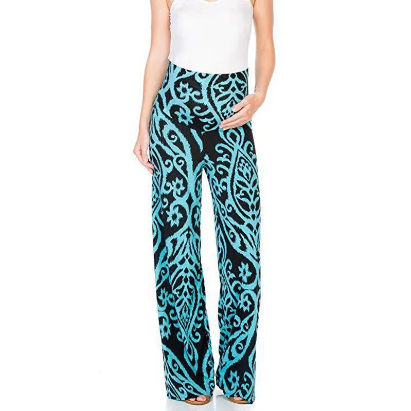 2023 m. Naujos moteriškos kelnės nėščiosioms Nėščioms skirtos kelnės nėščioms moterims tiesios, laisvos leopardo rašto kelnės Nėščioms moterims plačios kelnės