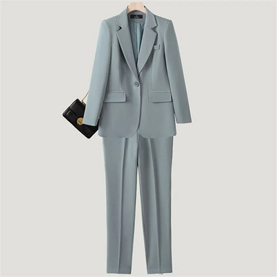 Yitimuceng női irodai női nadrág öltönyök irodai női tömör, egysoros karcsú blézer magas derekú öltönyök nadrág 2 részes szett