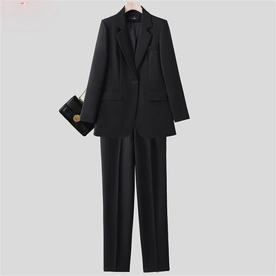 Yitimuceng női irodai női nadrág öltönyök irodai női tömör, egysoros karcsú blézer magas derekú öltönyök nadrág 2 részes szett