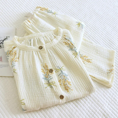 Нови костюми за бременни Домашно облекло за хранене Пижами за кърмене Чист памук Пролет Есен Дрехи за кърмене Пижами за кърмене