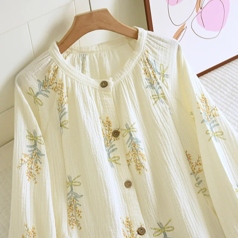 Új kismama ruhák etetés otthoni viselet ápoló pizsama tiszta pamut tavasz ősz szoptatás ruhák szoptatás pizsama