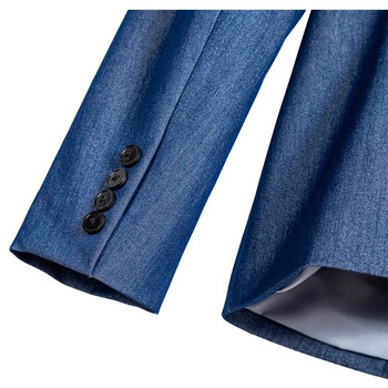 2023 Φθινοπωρινό σετ δύο τεμαχίων κοστούμι παντελόνι Μπλε κομψό τζιν παντελόνι μπλέιζερ επαγγελματικό παλτό 2 τεμαχίων σετ γυναικεία παντελόνια