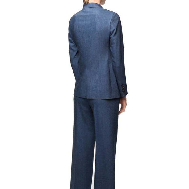 2023-as őszi kétrészes szett nadrágkosztüm Kék Elegáns Jean legging blézer nadrág üzleti kabát 2 részes szettek női nadrágkosztüm