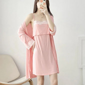 2db/Szett Terhes pizsama Hálóruha Szoptató Terhes Nő Heveder Szoptatás Hálóing Kismama ruha+köntös Szülés