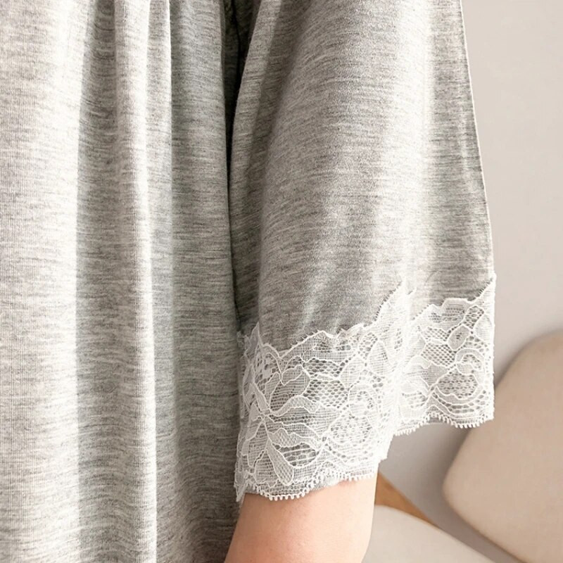 2db/Szett Terhes pizsama Hálóruha Szoptató Terhes Nő Heveder Szoptatás Hálóing Kismama ruha+köntös Szülés