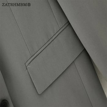 ZATRHMBM Γυναικεία 2023 μονόστηθο Loose Blazer Vintage Slim Fit Γιλέκο ίσιο ψηλόμεσο παντελόνι Casual γυναικεία σετ Mujer