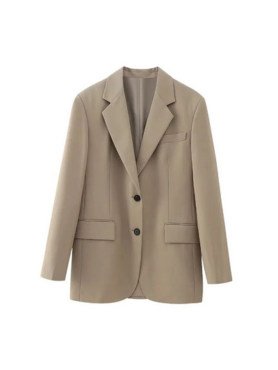 ZATRHMBM Moterys, 2023 m. vienaeilis laisvas švarkas, vintažinis, plonas, tiesus liemenis, tiesios kelnės aukštu juosmeniu, laisvalaikio moteriški rinkiniai Mujer