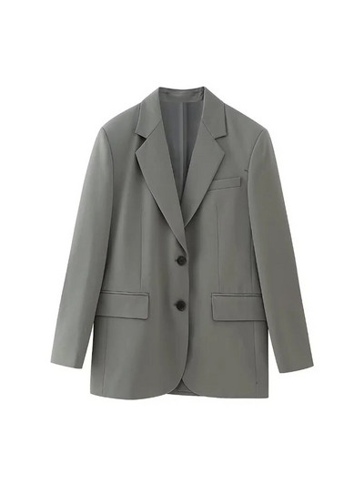 ZATRHMBM Moterys, 2023 m. vienaeilis laisvas švarkas, vintažinis, plonas, tiesus liemenis, tiesios kelnės aukštu juosmeniu, laisvalaikio moteriški rinkiniai Mujer