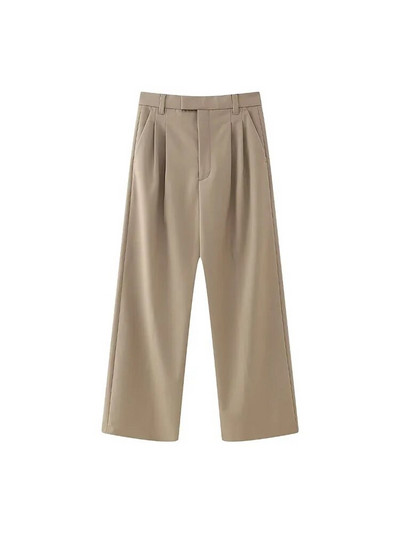 ZATRHMBM Moterys, 2023 m. vienaeilis laisvas švarkas, vintažinis, plonas, tiesus liemenis, tiesios kelnės aukštu juosmeniu, laisvalaikio moteriški rinkiniai Mujer