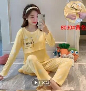 Naktiniai slauga Naktiniai pavasariniai rudeniniai ilgomis rankovėmis Namų apranga žindymo laikotarpiu Nėštumo moterims Pižamos rinkiniai Miego drabužiai D0072