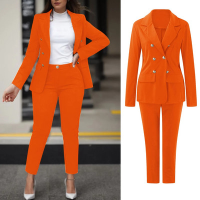 2023. aasta naiste kaheosalised püksikomplektid, ametlikud kaherealised bleiserid, jope ja püksid, 2-osaline komplekt, elegantsed naiste pükskostüümid