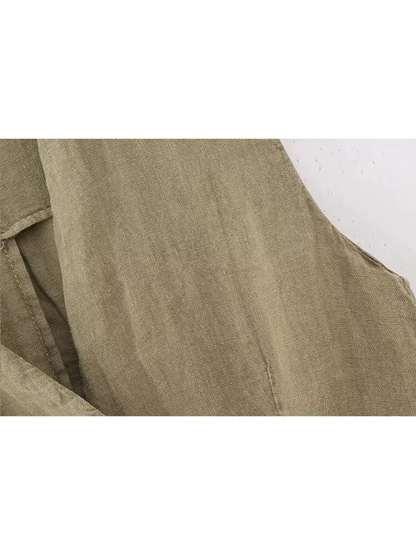 TRAF, 2023 m. vasara, nauja, madinga moteriška liemenė be rankovių V kaklo mygtuku plonas viršus ir kelnės