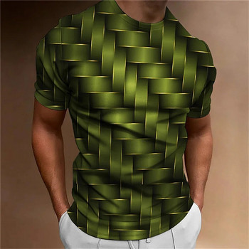Απλό ανδρικό μπλουζάκι 2023 με γεωμετρικό σχέδιο Τρισδιάστατο εμπριμέ ανδρικό κορυφαίο καθημερινό ρουχισμό Ρετρό φούτερ φαρδιά μεγάλου μεγέθους