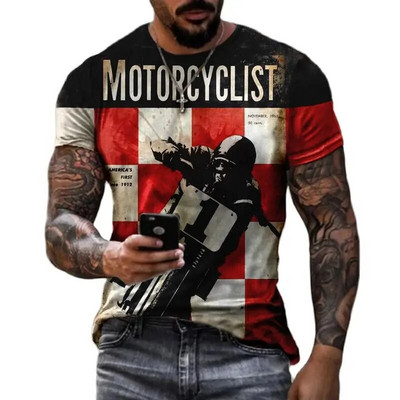 Vintage férfi pólók 3d retro nyomtatású rövid ujjú betűs felsők divat olajos póló férfi motoros pólók túlméretezett pólók