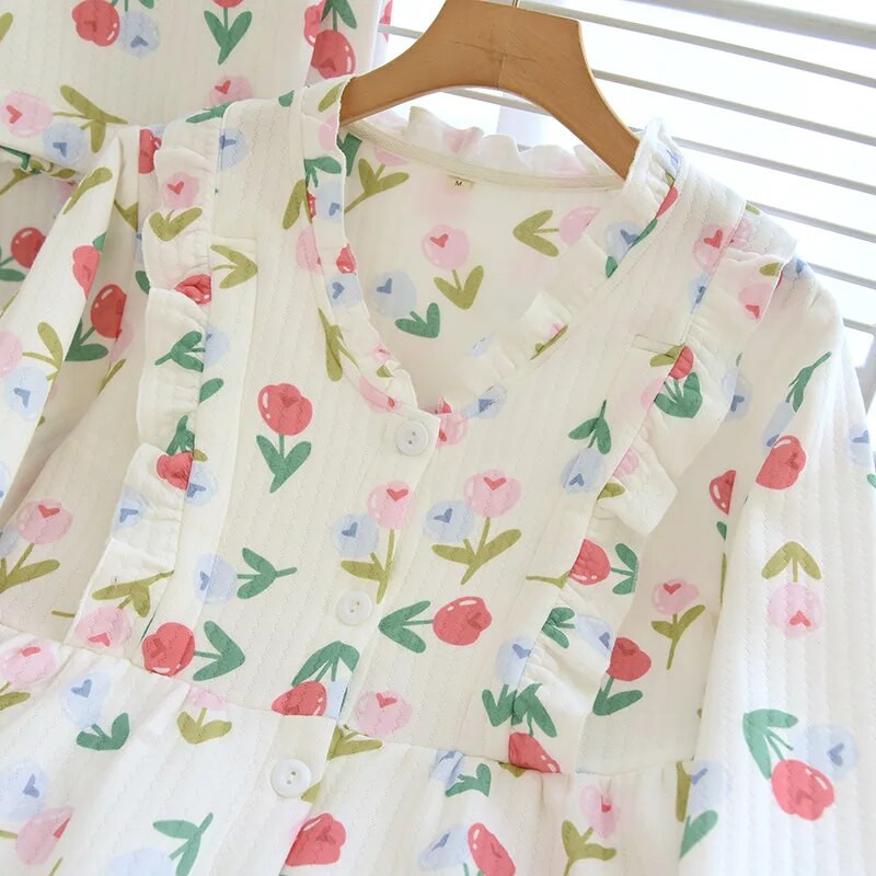 Oro medvilninis naktinis drabužis nėščioms moterims, žindyvėms, pižama maitinančioms motinoms, miegui skirtas kostiumas rudeniniam žieminiam nėštumo kostiumui