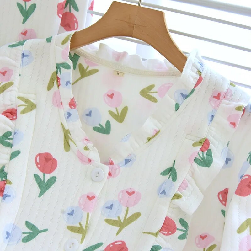 Oro medvilninis naktinis drabužis nėščioms moterims, žindyvėms, pižama maitinančioms motinoms, miegui skirtas kostiumas rudeniniam žieminiam nėštumo kostiumui