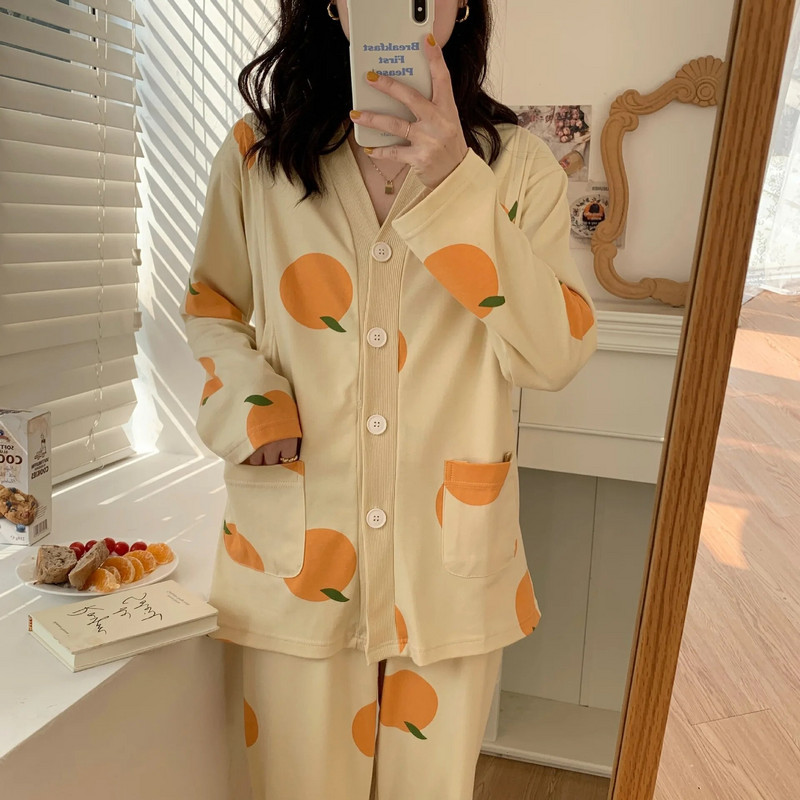 Fdfklak grynos medvilnės pižamos rinkinys nėščioms moterims pavasario rudeniui aukštos kokybės viršaus ir kelnių žindymo pižamos rinkinys