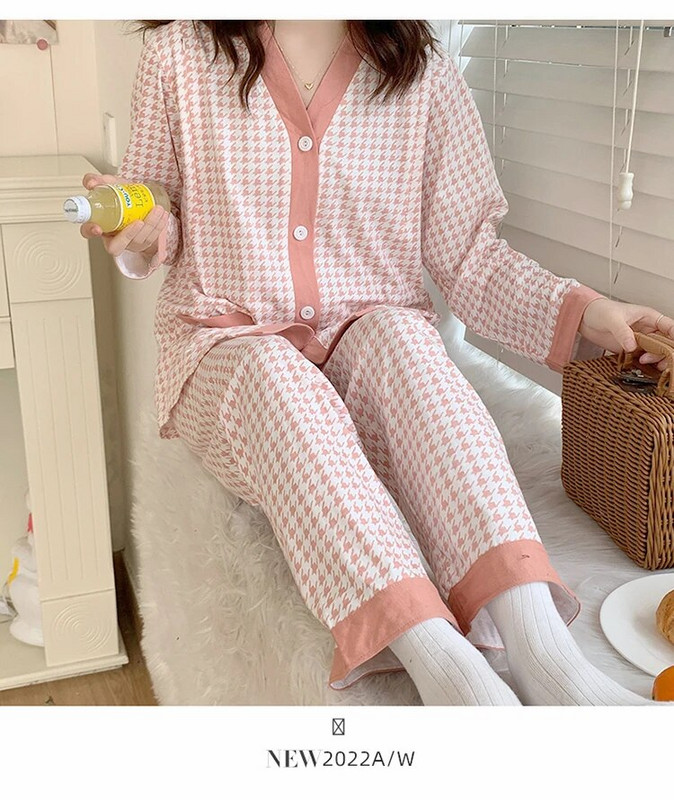 100% pamut szoptató ruha szettek Téli szülés utáni női divat Kockás laktációs pizsama öltönyök ápoló hálóruha szoptatás