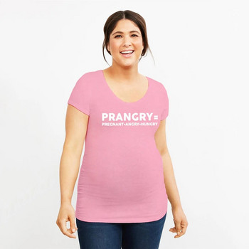 Maternity Prangry Funny T Shirt Announcement Pregnancy Reveal New Baby Shower Pregnancy T-Shirt Горнища за бременни Тениска с къс ръкав