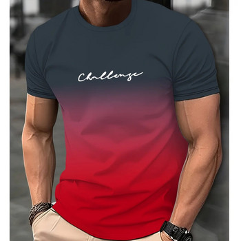 Ανοιξιάτικα μπλουζάκια ανδρικά μπλουζάκια 2024 Ανοιξιάτικα μπλουζάκια Ombre με κοντομάνικα μπλουζάκια για αγόρια 5XL Vintage για ανδρικά μπλουζάκια