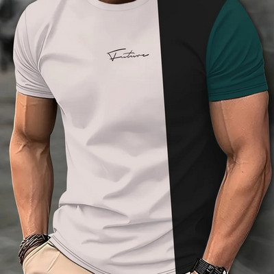 2024 m. Laisvalaikiai vyriški marškinėliai Pavasariniai drabužiai Ombre marškinėliai Didelės apimties trumpomis rankovėmis Viršutiniai marškinėliai berniukams 5XL Vintage Vyriški marškinėliai