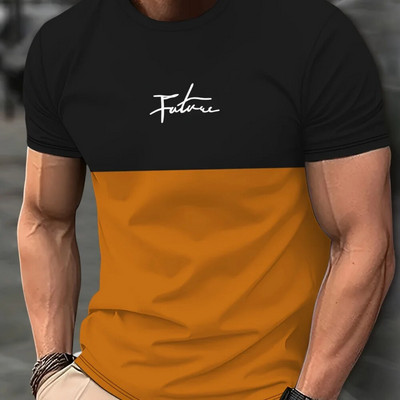 2024 m. Laisvalaikiai vyriški marškinėliai Pavasariniai drabužiai Ombre marškinėliai Didelės apimties trumpomis rankovėmis Viršutiniai marškinėliai berniukams 5XL Vintage Vyriški marškinėliai