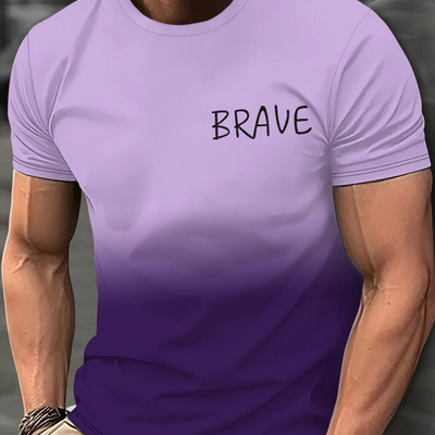 2024 m. Laisvalaikiai vyriški marškinėliai Pavasariniai drabužiai Ombre marškinėliai Didelės apimties trumpomis rankovėmis Viršutiniai marškinėliai berniukams 5XL Vintage Vyriški marškinėliai