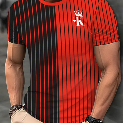 2024 m. Laisvalaikiai vyriški marškinėliai Pavasariniai drabužiai Ombre marškinėliai Didelės apimties trumpomis rankovėmis Viršutiniai marškinėliai berniukams 5XL Vintage Vyriški marškinėliai