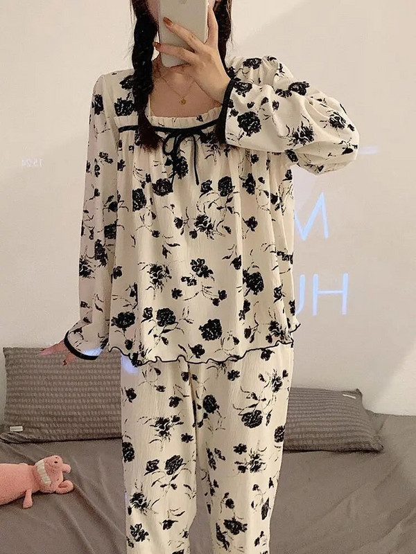 S-4XL 2vnt./rinkinys Pavasario rudens pižamos nėščioms moterims žindyvėms Nėštumo Motinystės Minkšta pižama Saldus mados lankelis naktiniai drabužiai