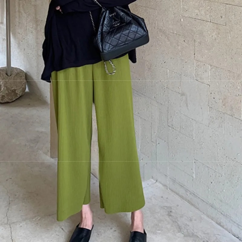 Ležerne plisirane hlače za nošenje, široke nogavice, ljetna odjeća za žene, trudničke hlače