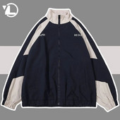 Hiphopo universitetinė striukė Vyriški High Street Patchwork Spalvoti Block Vėjo paltai Moteriški pavasario rudens ploni mados koledžo švarkai