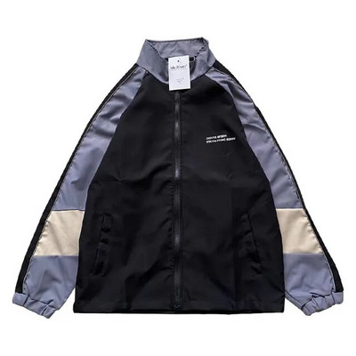 Hiphopo universitetinė striukė Vyriški High Street Patchwork Spalvoti Block Vėjo paltai Moteriški pavasario rudens ploni mados koledžo švarkai