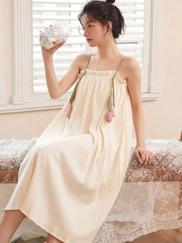 Suknelė su petnešėlėmis Vasarinė nėštumui medvilninė suknelė be rankovių nėščiai moteriai raukiniai kvadratiniai apykaklės naktiniai marškinėliai Nėštumo marškinėliai pižama