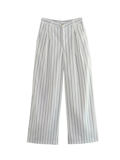 Kumsvag 2023 Ženska ljetna odijela s hlačama Ležerni prugasti široki sakoi Kaputi i hlače Ženski elegantni dvodijelni kompleti odjeće