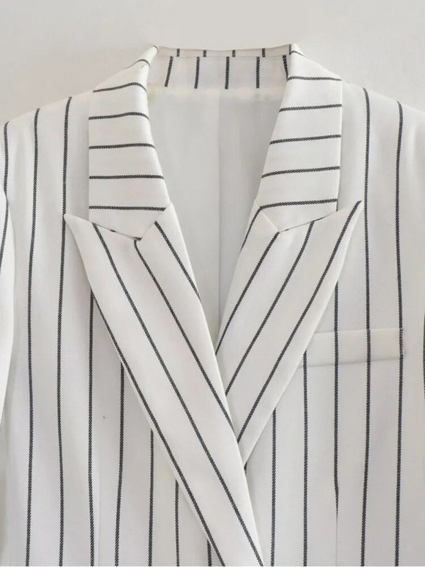 Kumsvag 2023 Ženska ljetna odijela s hlačama Ležerni prugasti široki sakoi Kaputi i hlače Ženski elegantni dvodijelni kompleti odjeće