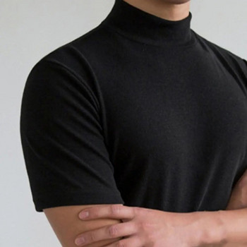 Ανδρικά μπλουζάκια Καλοκαιρινή γυμναστική με κοντομάνικα μπλουζάκια με ψηλό γιακά Basic μπλουζάκι με βάση για ανδρικά μπλουζάκια camisa masculina 짝퉁명품 남성의류