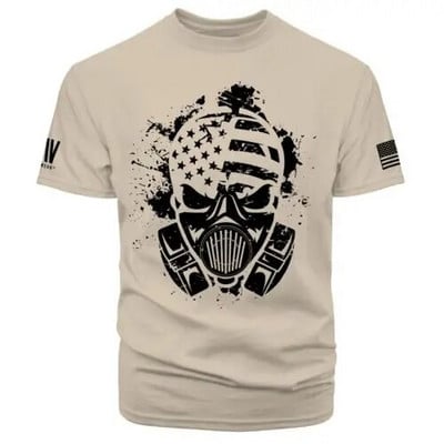 Gimnastikos salė Vyriški marškinėliai vyrams 3D spausdinti JAV vėliavos marškinėliai Negabaritinis laisvalaikis trumpomis rankovėmis Vasarinė sportinė apranga Vyriški drabužiai marškinėliai Topi