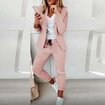 1 Σετ Παντελόνι Blazer Δημοφιλές Pure Color Slim Suit Set Φθινοπωρινό Σετ χειμωνιάτικο γυναικείο κοστούμι Σετ κοστούμι ζεστού ιδιοσυγκρασίας για γάμο