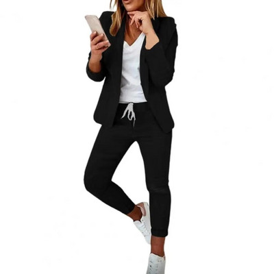 1 Σετ Παντελόνι Blazer Δημοφιλές Pure Color Slim Suit Set Φθινοπωρινό Σετ χειμωνιάτικο γυναικείο κοστούμι Σετ κοστούμι ζεστού ιδιοσυγκρασίας για γάμο