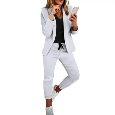 1 Σετ Παντελόνι Blazer Δημοφιλές Pure Color Slim Suit Set Φθινοπωρινό Σετ χειμωνιάτικο γυναικείο κοστούμι Σετ κοστούμι ζεστού ιδιοσυγκρασίας για γάμο