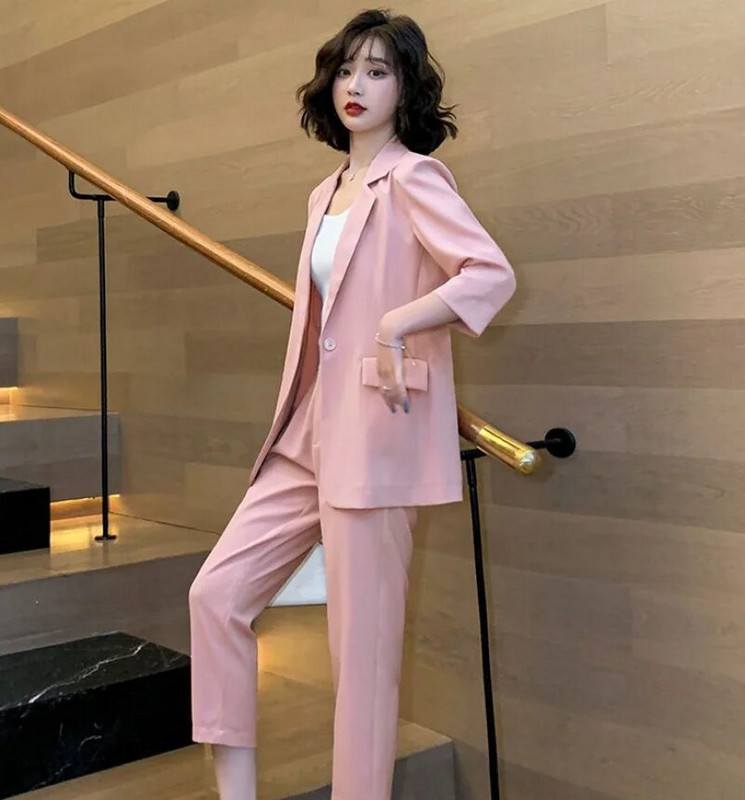 Modna jakna 2023. Dvodijelni kompleti za žene Zeleni ženski sako i komplet odijela s hlačama 2 elegantna komada Jesenska odjeća Jesen