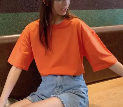 2023 m. vasaros nėščios moters drabužiai Ilgi laisvi medvilniniai marškinėliai, plius dydis, vienspalviai nėščiajai, laisvalaikio marškinėliai Madingi nėštumui skirti viršutiniai drabužiai