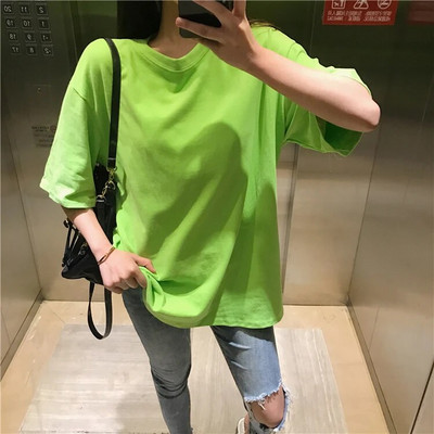 2023 m. vasaros nėščios moters drabužiai Ilgi laisvi medvilniniai marškinėliai, plius dydis, vienspalviai nėščiajai, laisvalaikio marškinėliai Madingi nėštumui skirti viršutiniai drabužiai